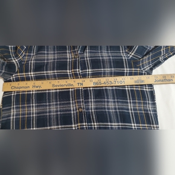 Sam Edelman Navy Plaid Lightweight Shirt Dress. Sz M - Picture 4 of 5